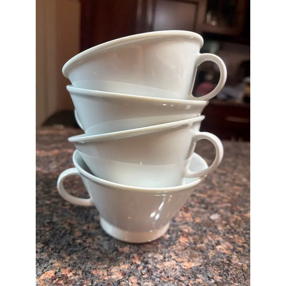 Crate & Barrel LOFT Design by Winterling-Germany White Handled Bowl/Mug Set of 4